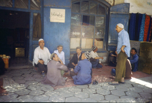 Dans les rues de Kashgar, Chine en 1990
