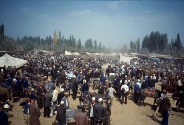 Le marché de Kashgar en 1990