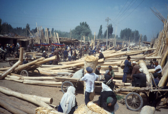Le marché de Kashgar en 1990