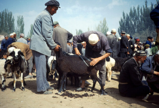 Le marché de Kashgar en 1990