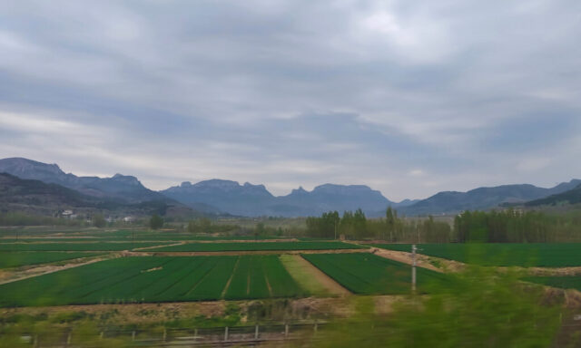Paysages de Chine vus depuis le train